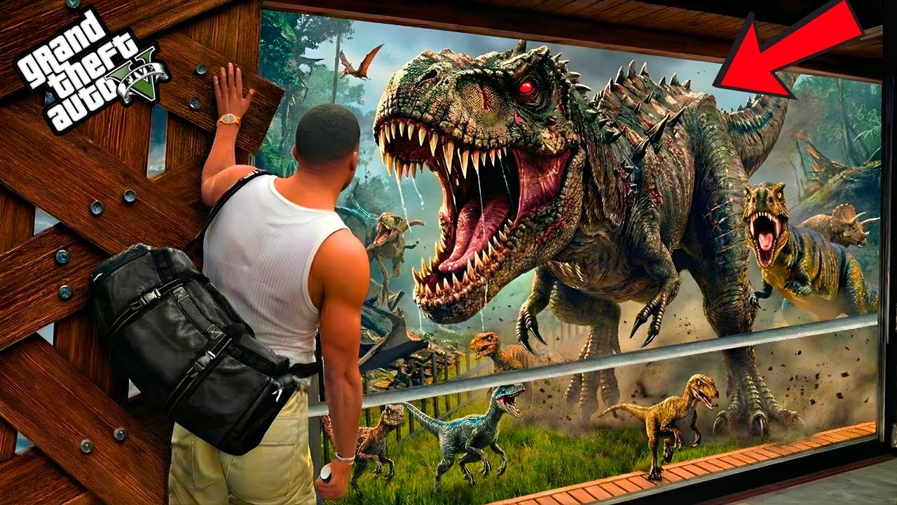 Franklin Found Dinosaur In Her House In GTA 5 (GTA 5 Mods)