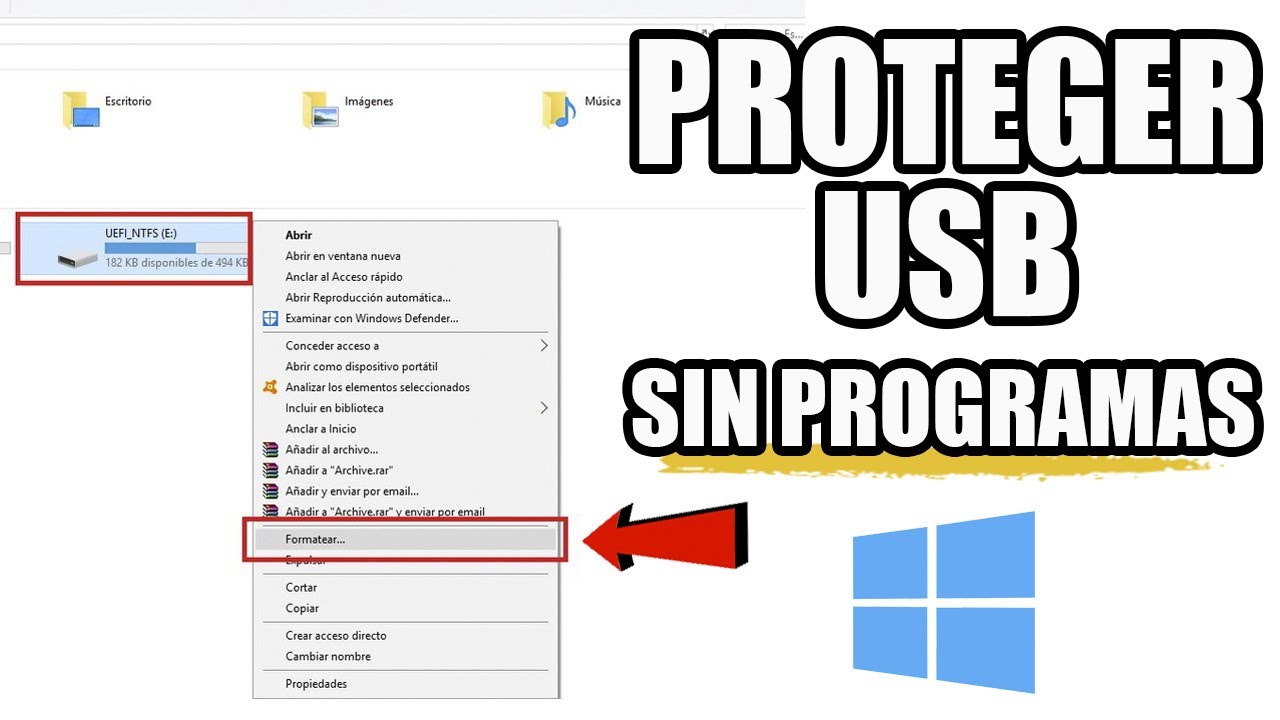 COMO PROTEGER UNA MEMORIA USB DE VIRUS ✅ 🔐 | Sin Programas Fácil y Rápido | Eliminar