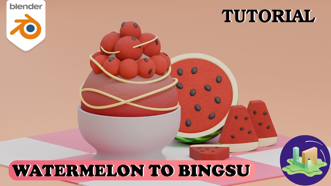 Blender(4.5) Tutorial I From Watermelon to Bingsu The Sweetest Food Model
