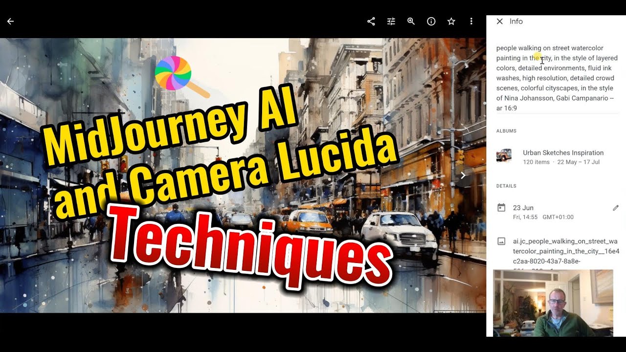 How to do Urban Sketching using AI MidJourney with Camera Lucida