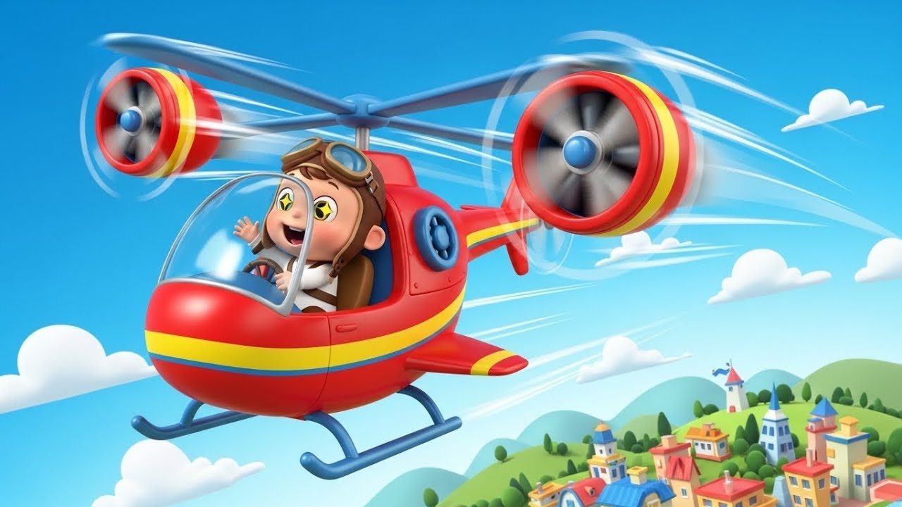 Helicopter Rescue Song for Kids | Fun Vehicle Song, Nursery Rhymes & Baby Music 🚁🚨🎶