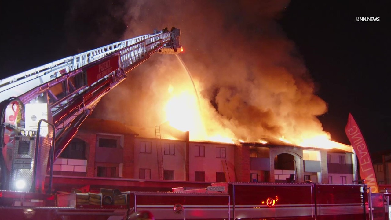 Firefighters Battle 1st Alarm Apartment Fire in Phoenix