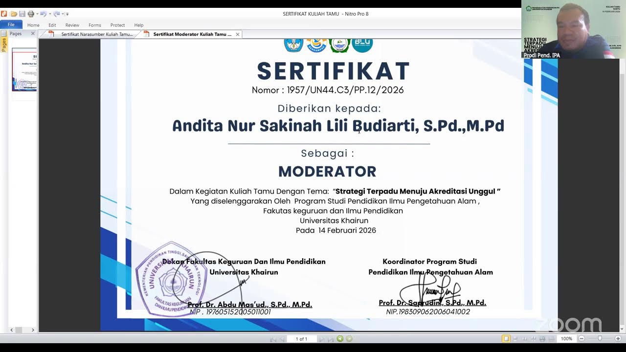 Kuliah Tamu Prodi Pendidikan IPA 
