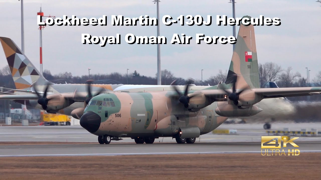 Lockheed Martin C-130J Hercules Royal Oman Air Force 506 departure at Munich Airport #oman #c130