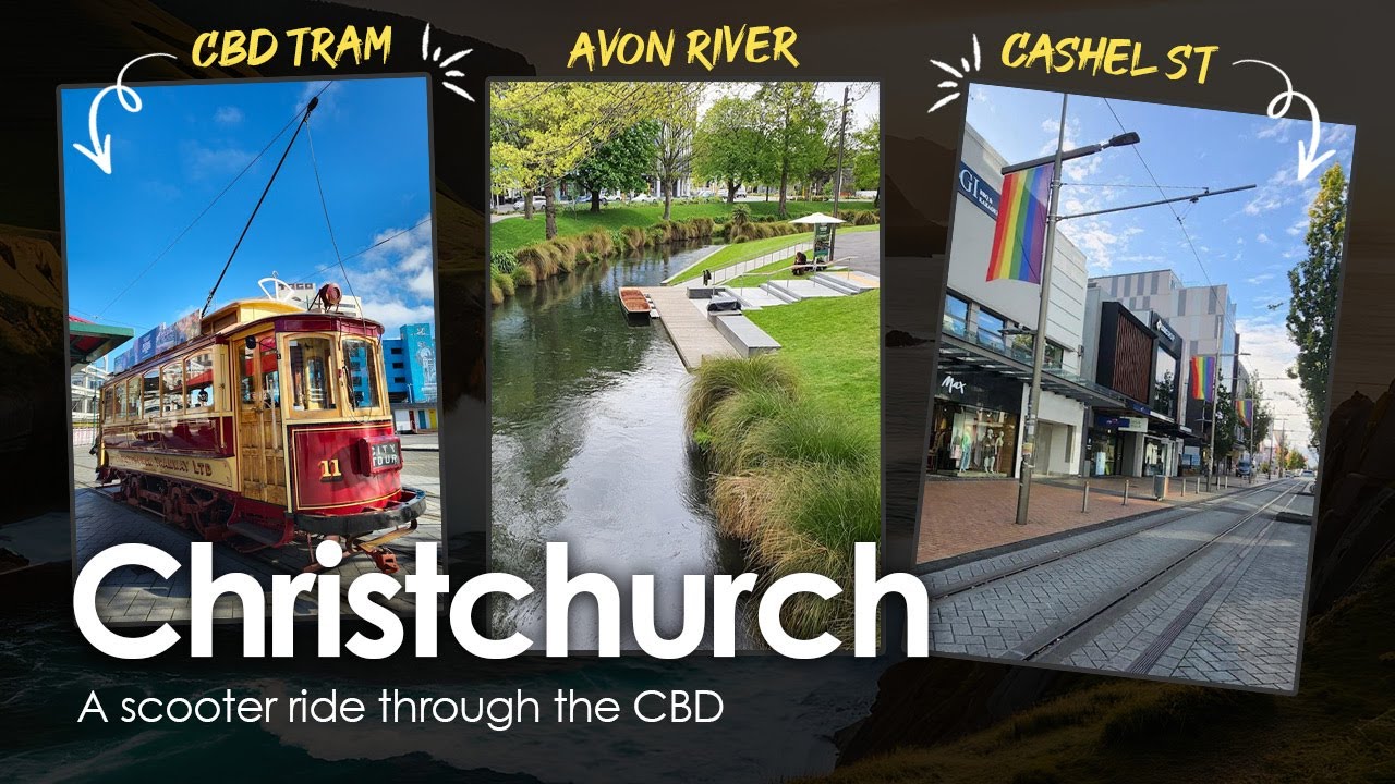 A scooter ride through the CBD of Christchurch, New Zealand.