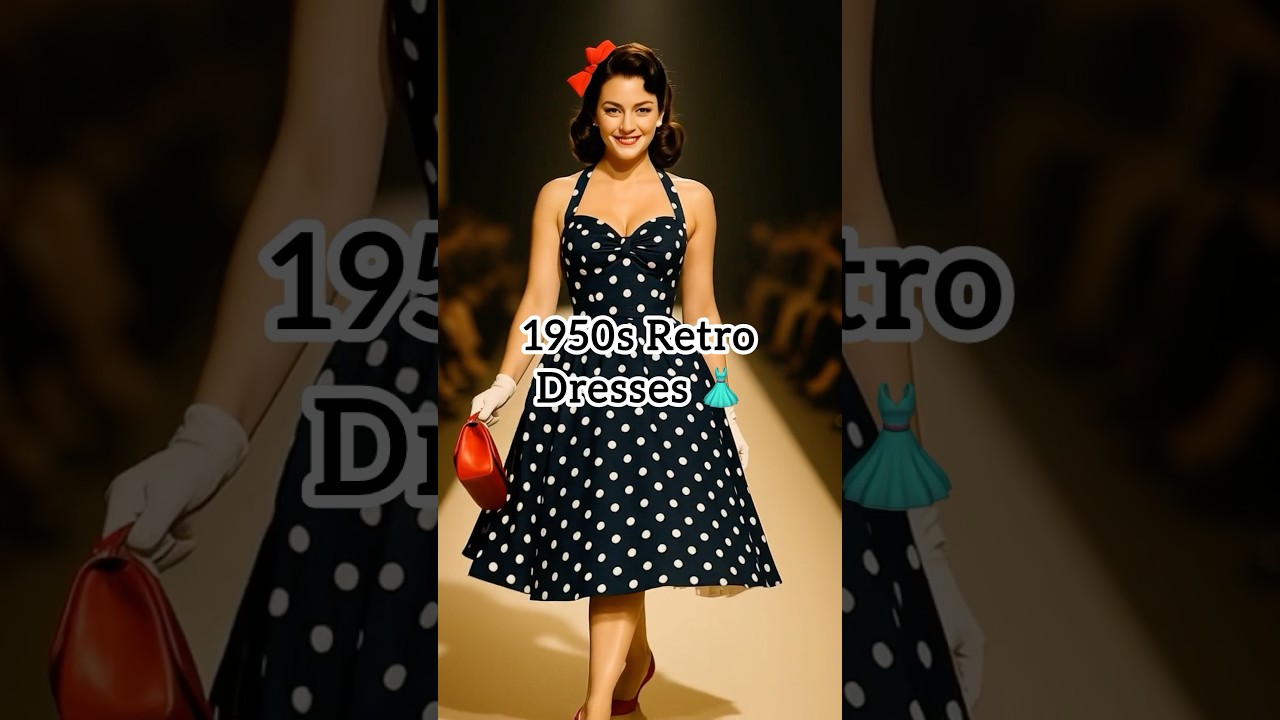 1950s Retro Dresses #ai #aiart #aivideo #ootd #vintage #retro #fashion #1950s #trendingshorts #trend