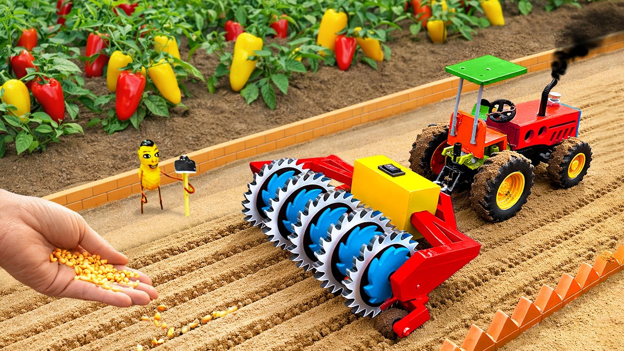 TOP Most Creative DIY Disc Harrow for Tractor on Capsicum Farming | HP Mini DIY Tractor