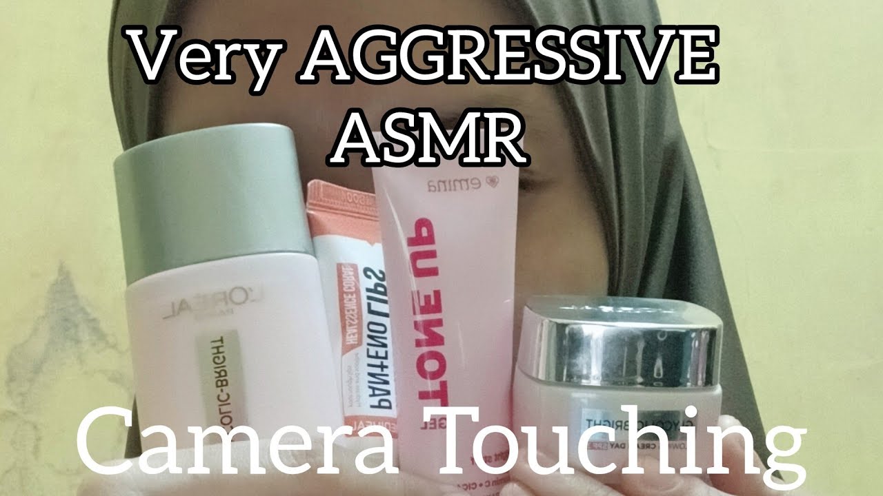 ASMR Morning Skincare with Face Massage Tool on Camera🧴🎀(real touch,no talking,fast&aggressive asmr)