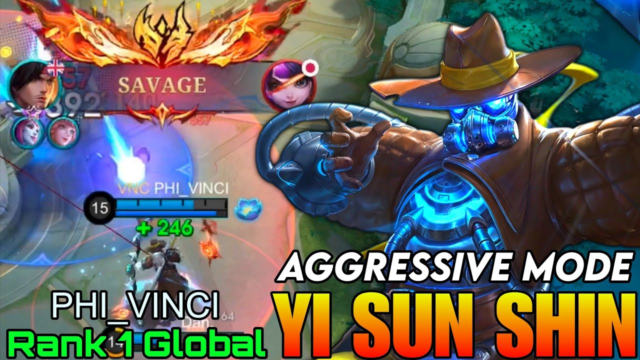 SAVAGE Yi Sun Shin Aggressive Jungler - Top 1 Global Yi Sun Shin by PHI_VINCI - Mobile Legends