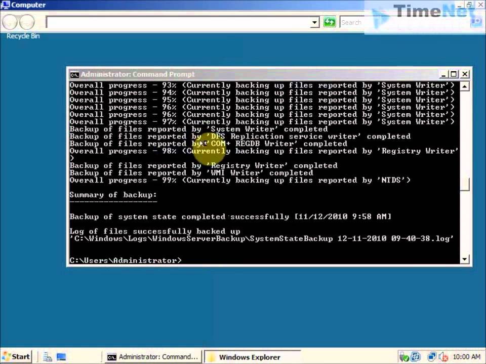How to Backup Active Directory In Windows Server 2008. CpocLab - Live Network Training