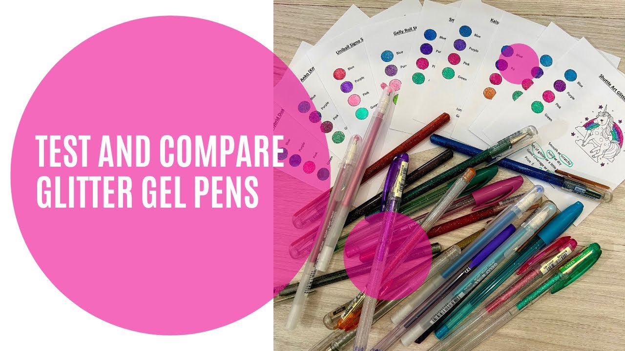Test and compare 9 glitter gel pen brands | Adult Colouring