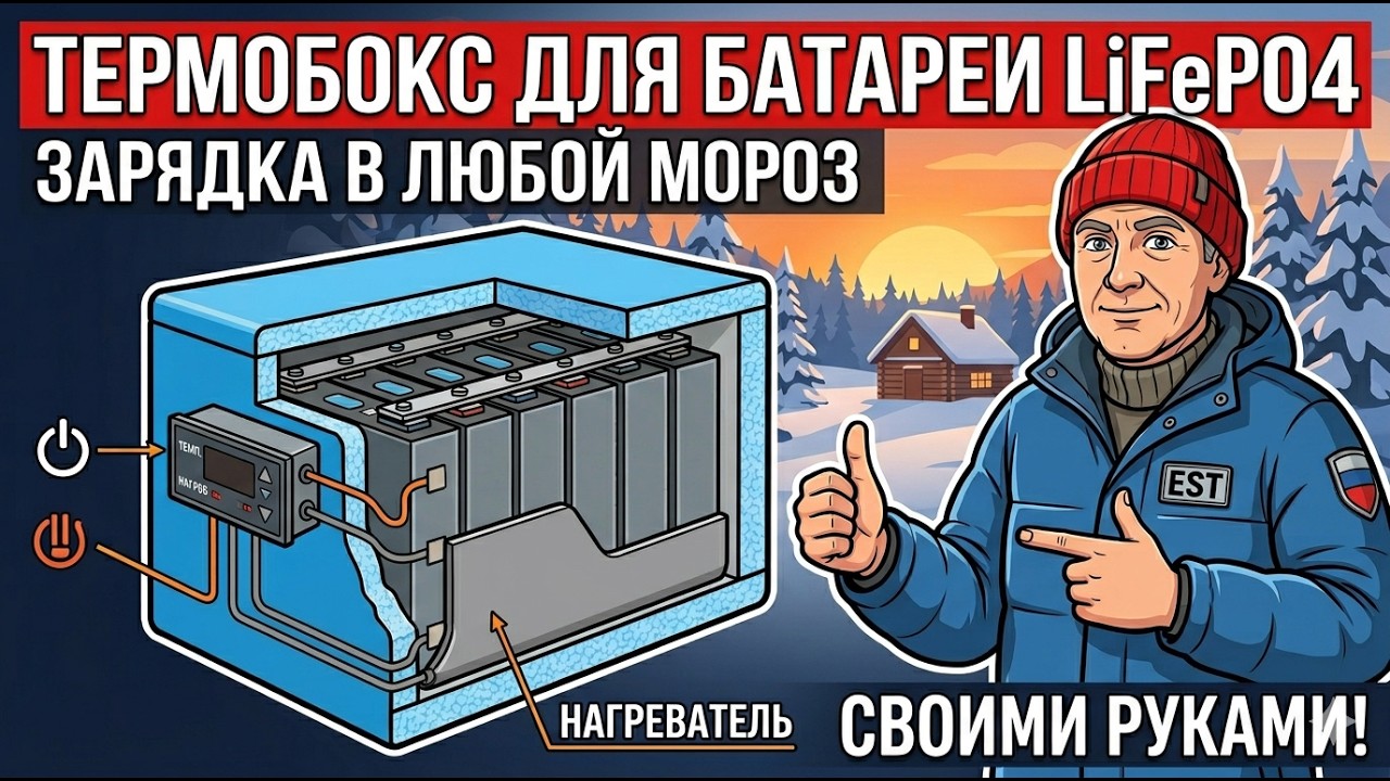 LiFePO4 в мороз -20°C: Делаем термобокс с подогревом своими руками