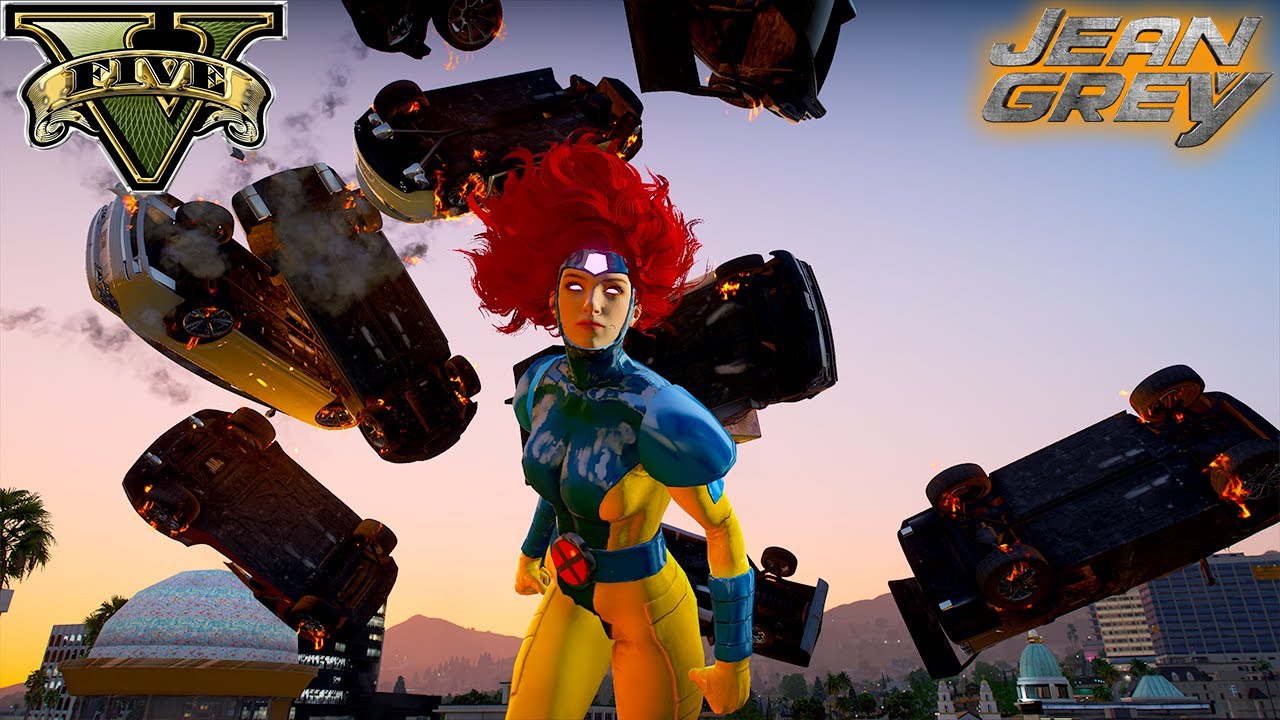 GTA 5 - Jean Grey (X-Men 97') with New Telekinesis Mod Gameplay