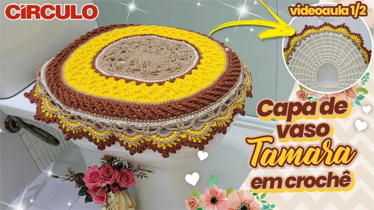 🌟Linda e Diferente! Capinha Vaso de Tamara em Crochê 1/2 🌟