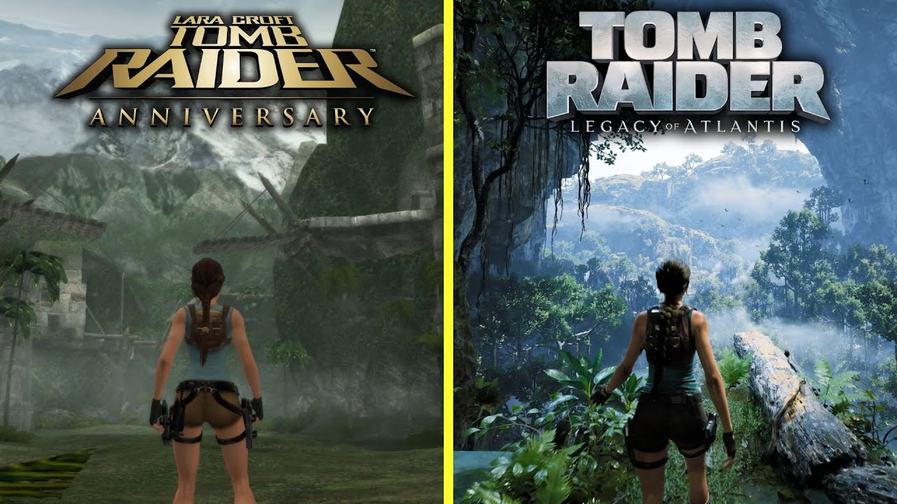 Сравнение графики ранних версий Tomb Raider Legacy of Atlantis и TR Anniversary.