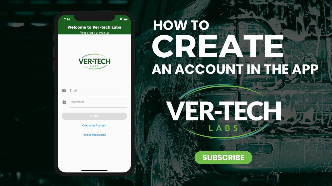 Ver-tech Carwash Chemical Inventory - How to Register an Account