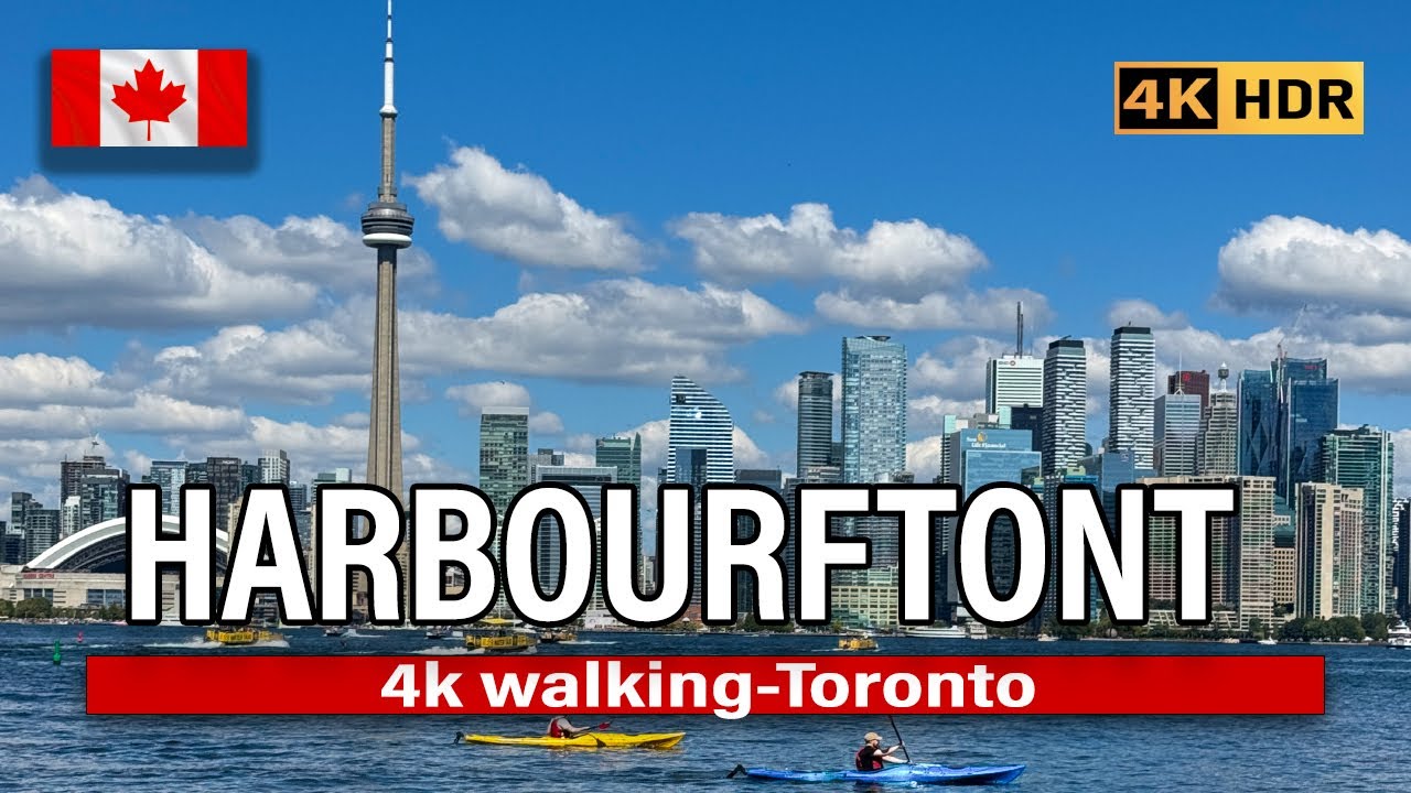 Toronto Harbourfront Walk 🚶&zwj;♂️ Lakeshore, Ontario 4K Walking Tour, Peaceful Waterfront Views