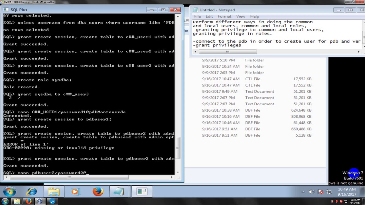 Oracle 12c Create Common and Local user & roles, and granting privileges