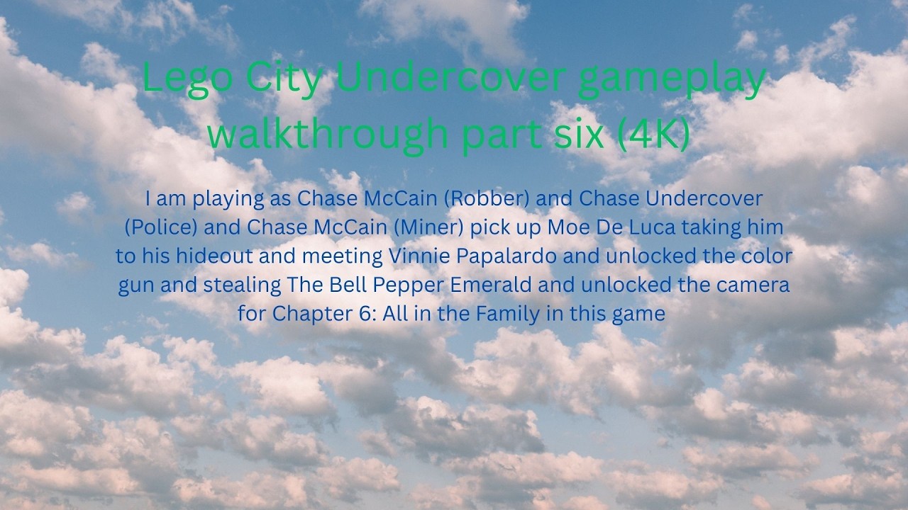 Lego City Undercover gameplay walkthrough part six (4K) @Lego City Undercover