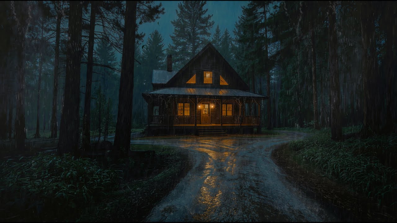 Deep Sleep in Minutes 🌧️ Rain & Soft Piano at Cozy Cabin | Insomnia Relief LIVE