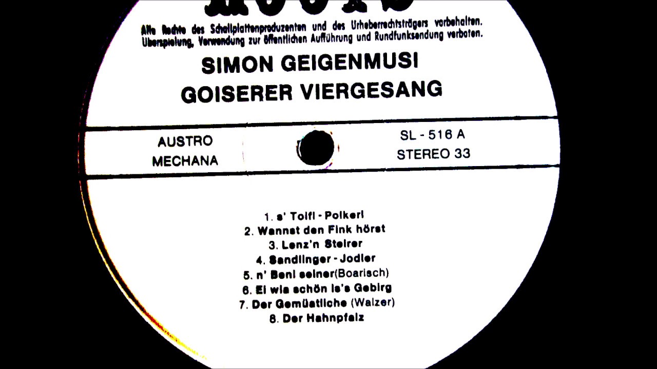 goiserer  viergesang  simon geigenmusisi  a toifl  polkerl  8 titel