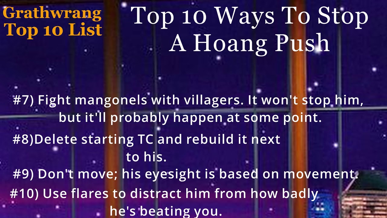 Top 10 Ways to Stop a Hoang Push