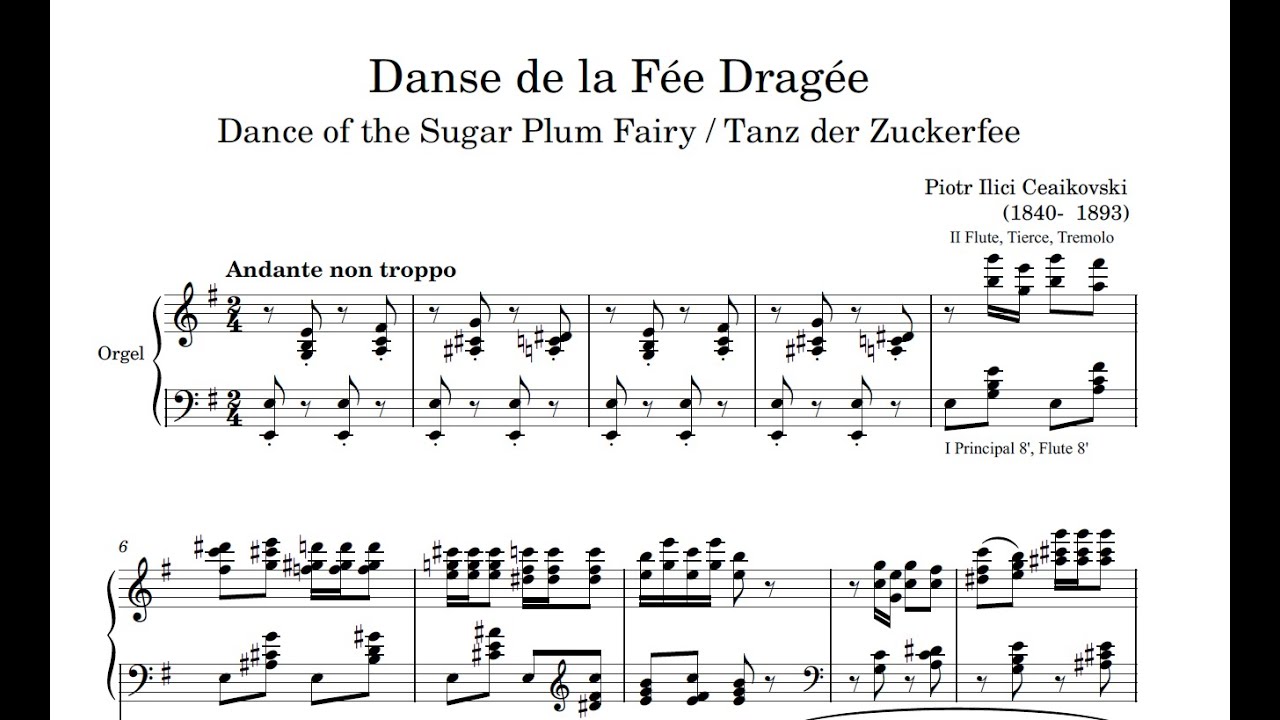 Tchaikovsky: Dance of the Sugar Plum Fairy (Organ Score)