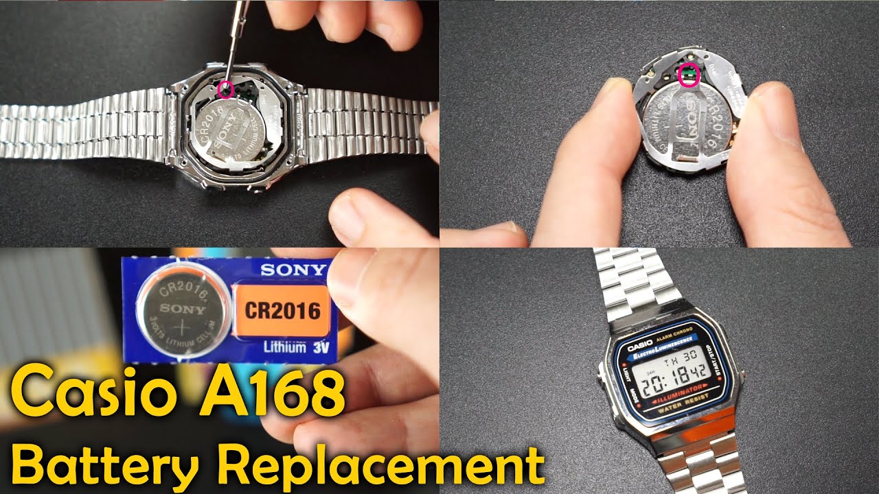 Casio A168 Illuminator Watch Battery Replacement - DIY