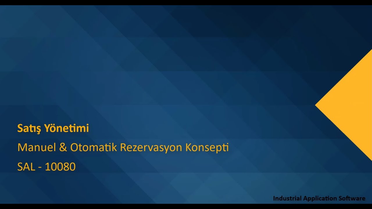 SAL 10080 : SALT01 - Manuel & Otomatik Rezervasyon Konsepti