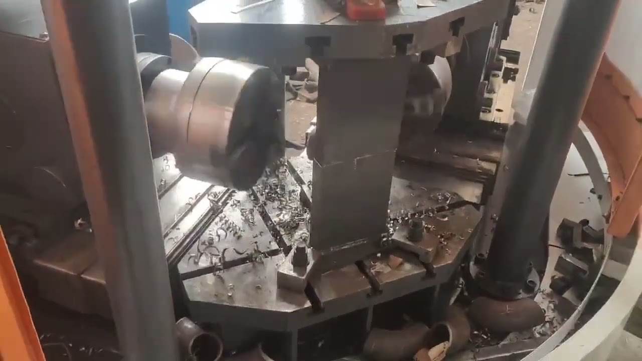 Double ends elbow beveling machine #elbow #manufacturing # elbow beveling 