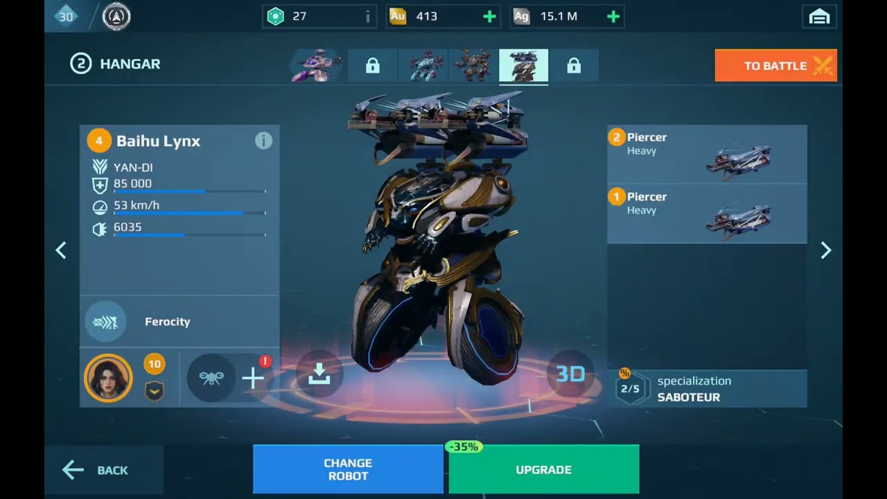 เซ็นเตอร์ | War Robots Card and Inventory
