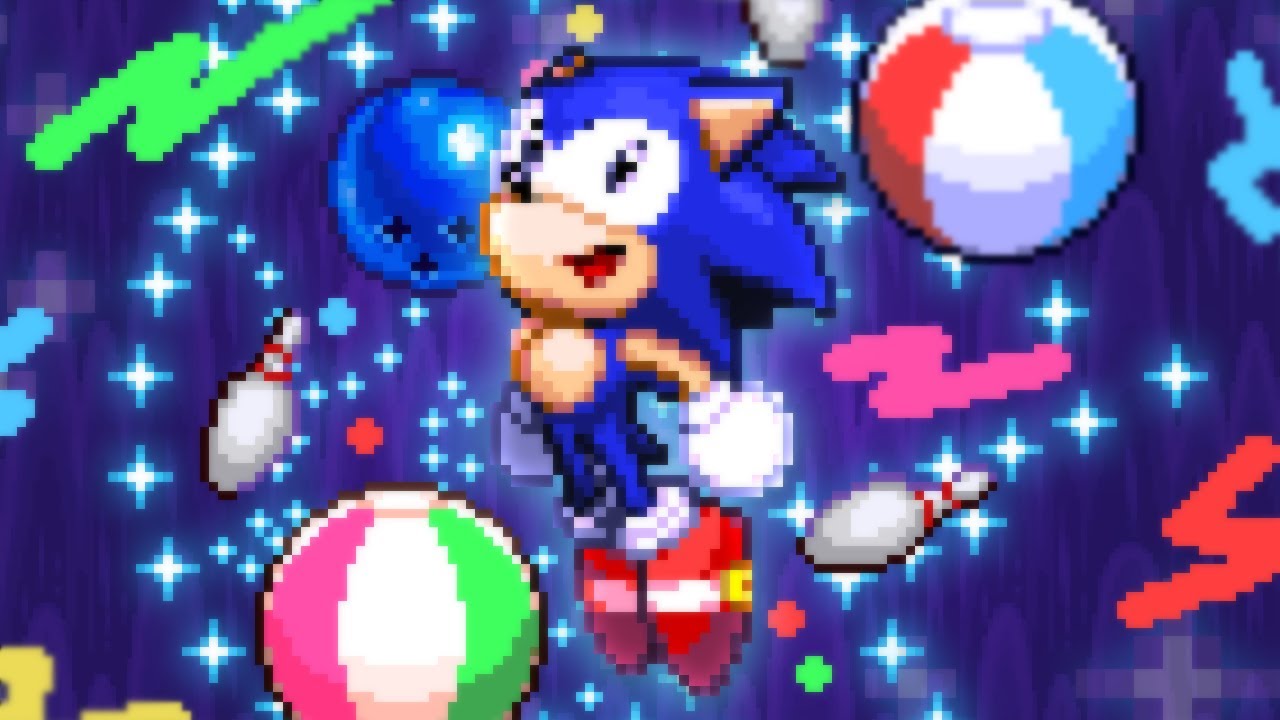 watch Sonic having fun in an Arcade