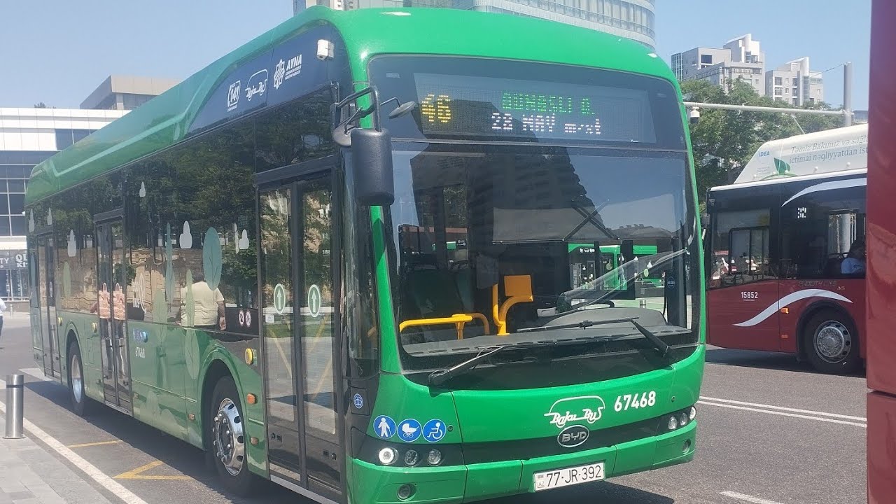 Bakı 46 nömrəli elektrik avtobus. Səfər(28 may m/st ⏩ Günəşli q.).