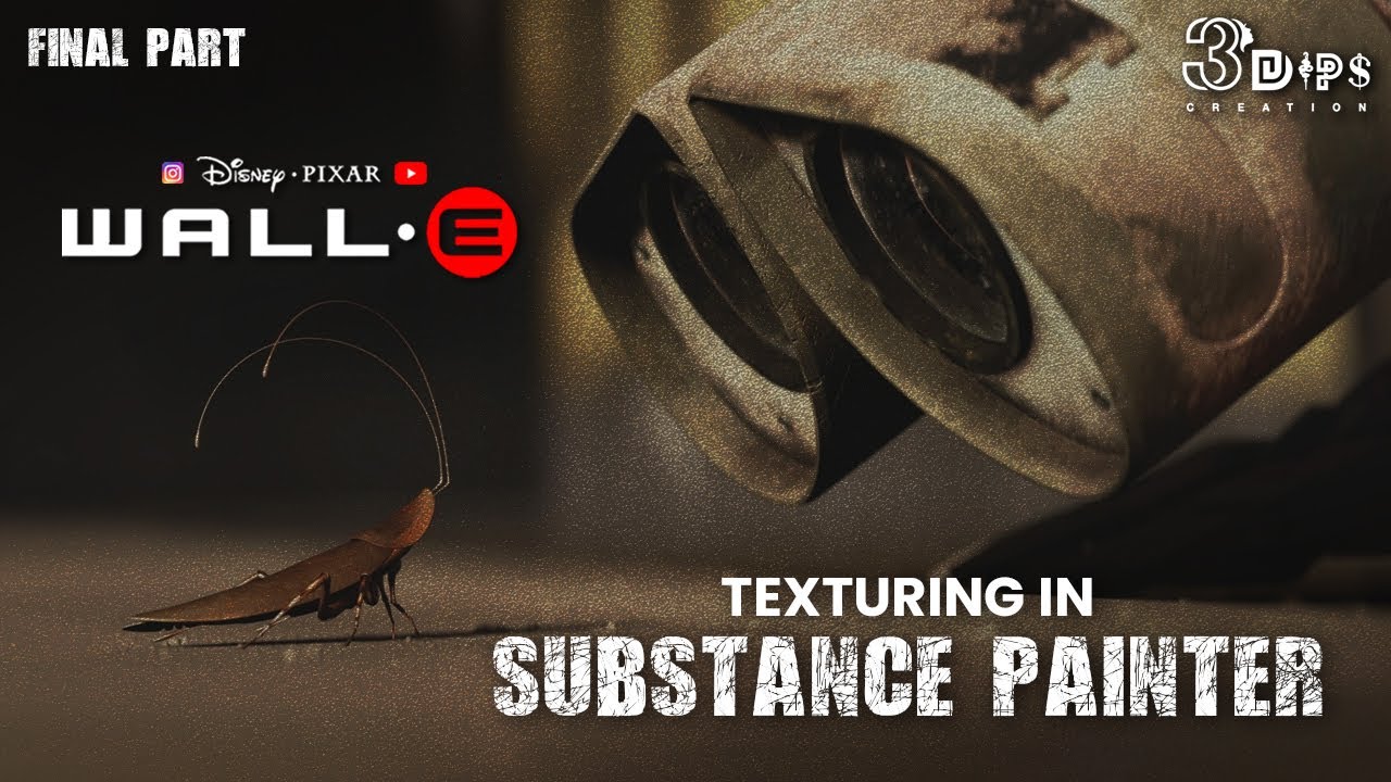 Wall-E Robot Texturing in Substance Painter | Final Part Tutorial | #shortvideo  #3dtexturing