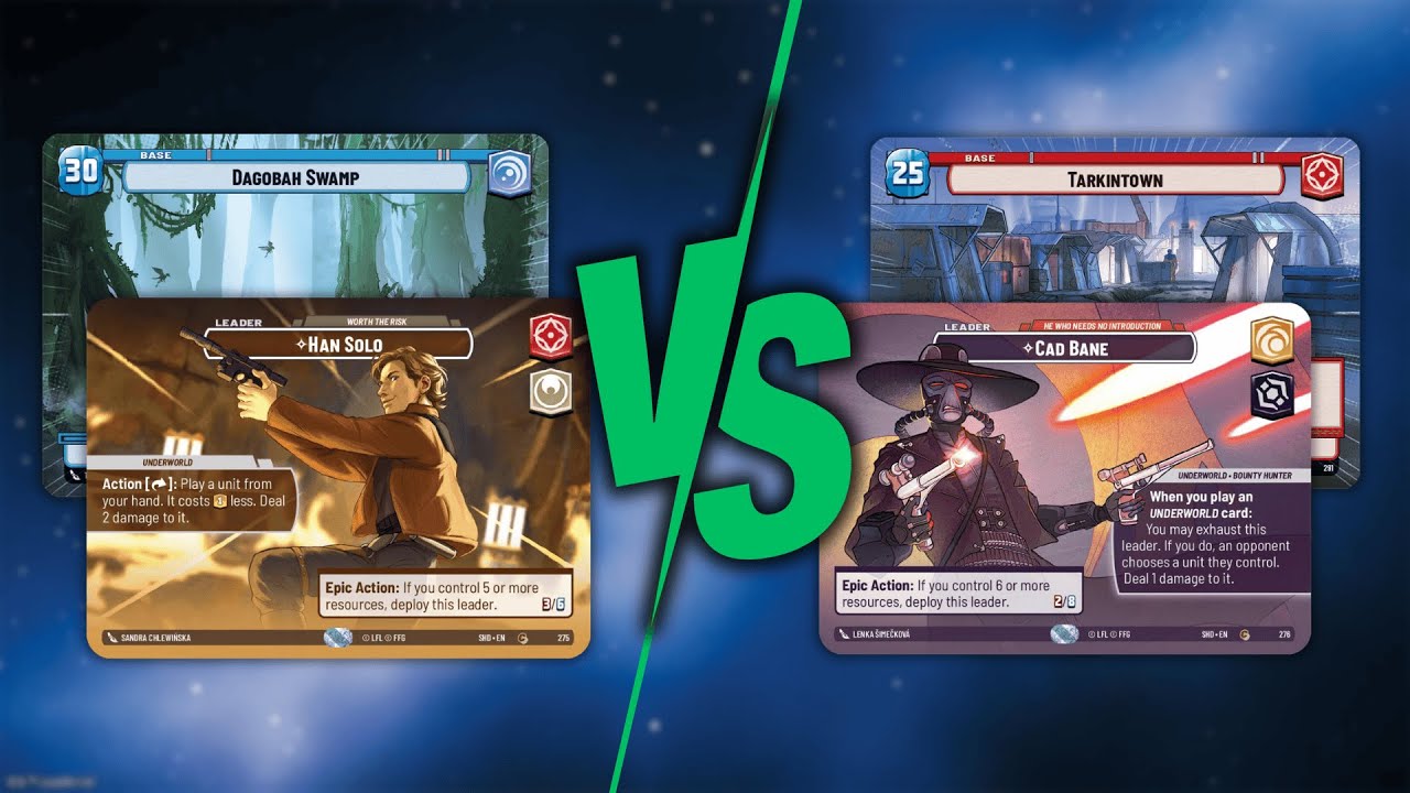 Han2 Blue vs Cad Bane Tarkintown (BEST OF 3) - Gameplay / Star Wars Unlimited