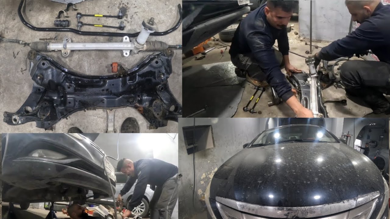 hyundai sonata subframe & steering rack & sway bar bushing& sway bar links & brake pads replacement