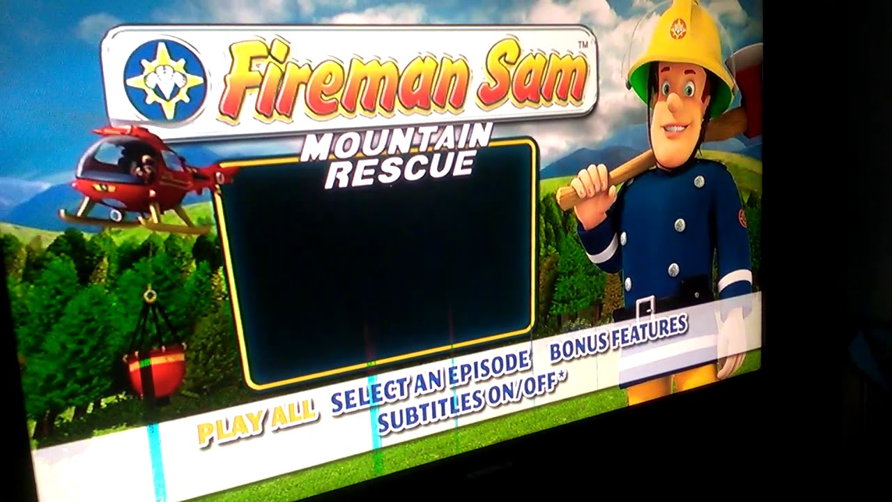 Fireman Sam mountain rescue DVD menu walkthrough