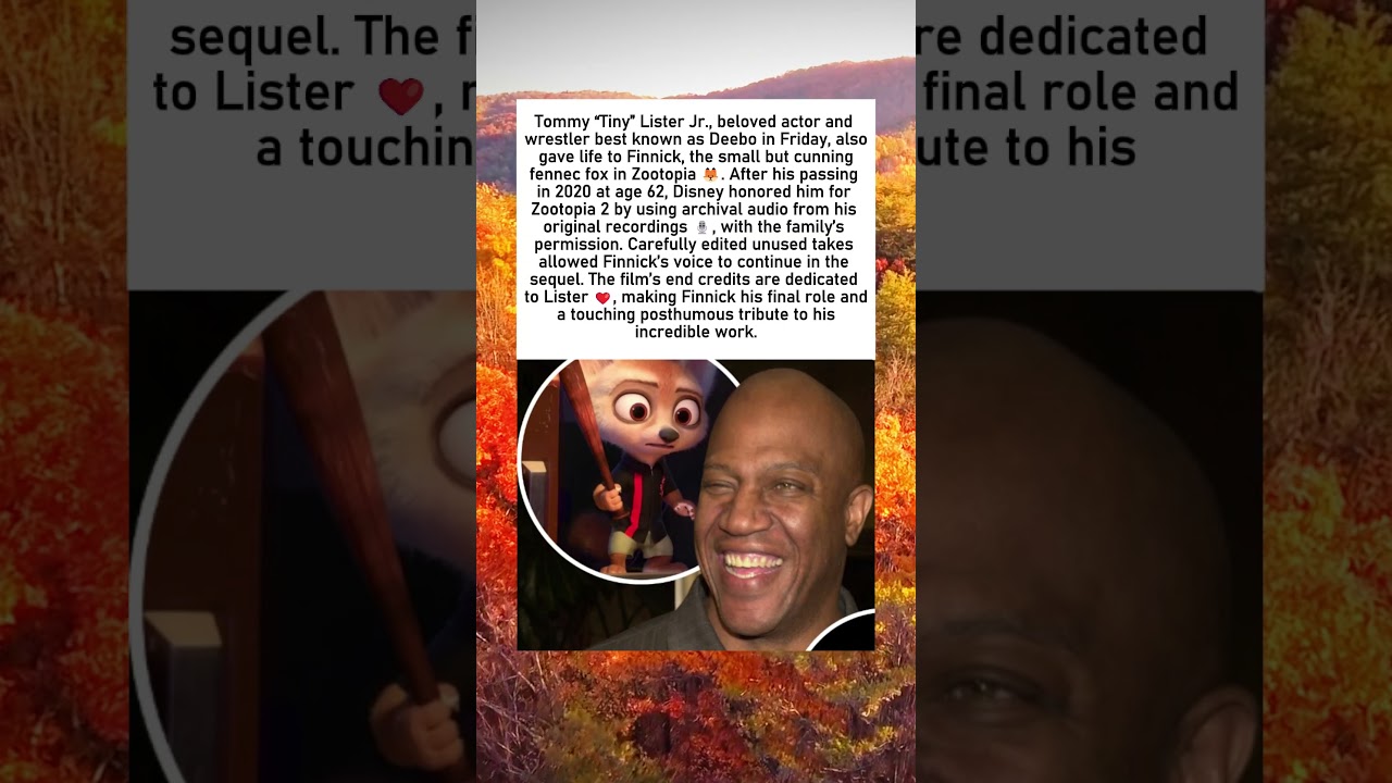 Tommy “Tiny” Lister Jr.: Honoring His Final Role as Finnick in Zootopia 2
