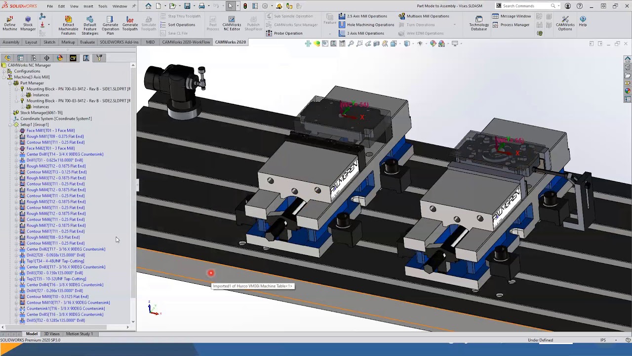 CAMWorks   Part Programming Data to Assembly Mode