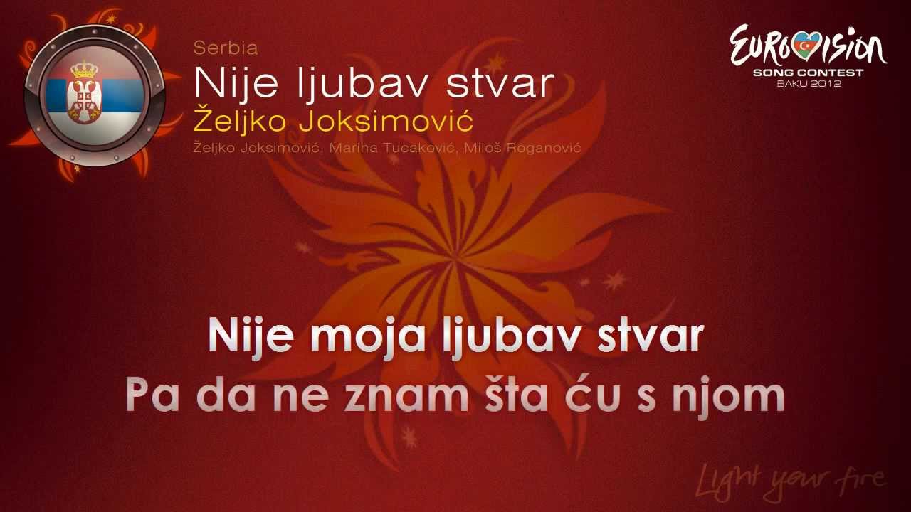Zelko Joksimovec-Nije Ljubav Stvar  (Serbia)-Eurovision Song Contest 2012-on screen lyrics (HD)