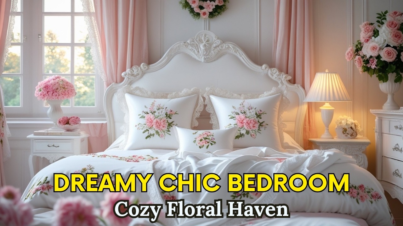 🤍 Step Into a Bright White Shabby Chic Bedroom That Feels Like a Romantic Dream