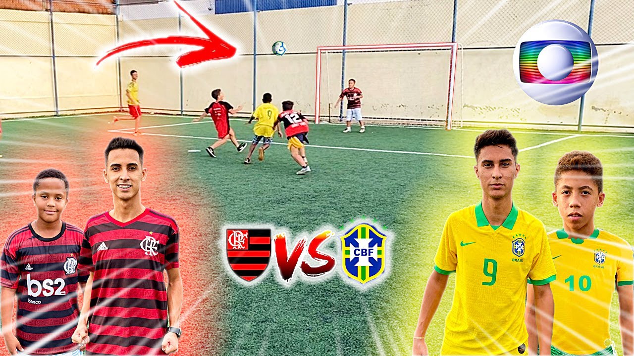 FLAMENGO vs BRASIL JOGO 5 vs 5 QUEM É MELHOR? DESAFIOS DE FUTEBOL ‹ Rikinho ›