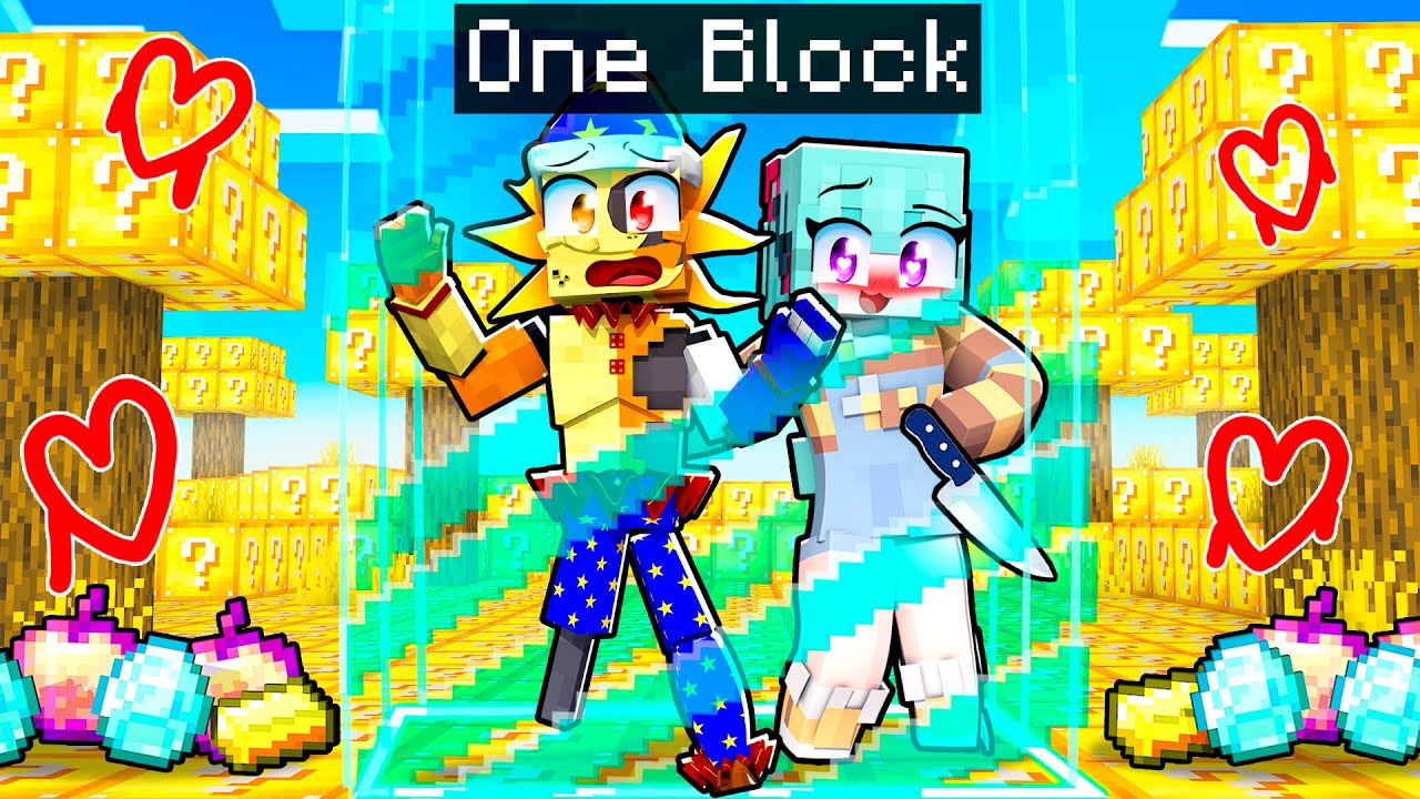 LOCKED on ONE LUCKY BLOCK WITH CRAZY FAN GIRL