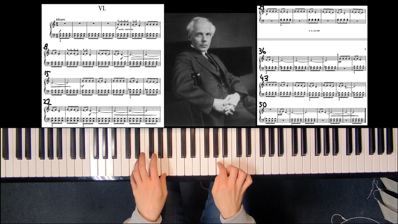Bartok - Study for the left hand - Lesson / Tutorial Sz 42 Book 1 No 6