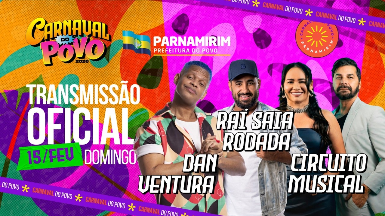 🔵🟡 AO VIVO - 3º DIA DO CARNAVAL DO POVO 2026 -  PREFEITURA DE PARNAMIRIM