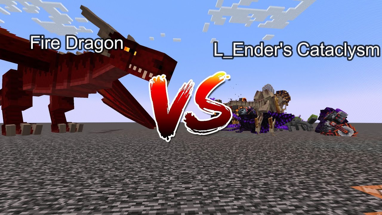 Fire Dragon vs L_Ender's Cataclysm  Minecraft  Mob Battle