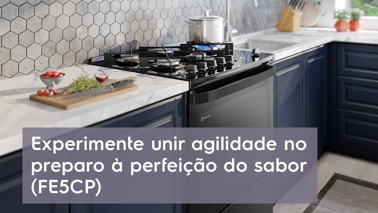 Fog&atilde;o Electrolux 5 Bocas Preto com PerfectCook360 (FE5CP)