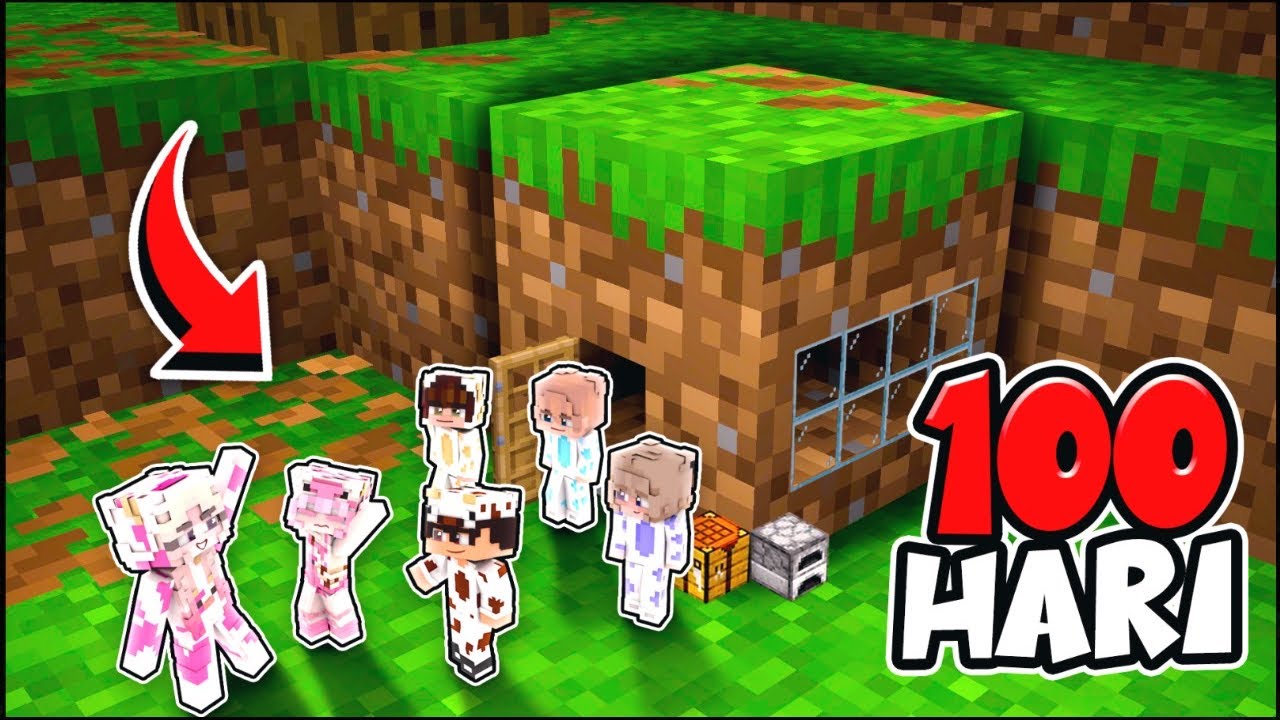 MOOCI & MILO JADI KECIL DAN BERTAHAN DI DALAM GRASS SELAMA 100 HARI di MINECRAFT 