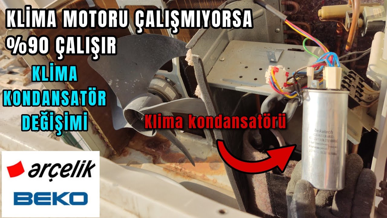 Klima kondansatör değişimi nasıl yapılır. | Klima çalışmıyor ve soğutmuyorsa #klima