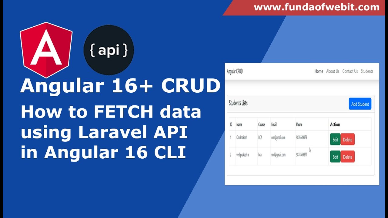 Angular CRUD - 2: How to fetch data from api in Angular CLI | Get data using laravel api in angular